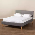 Letto a piattaforma King Aneta grigio - Baxton Studio
