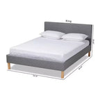 Letto a piattaforma King Aneta grigio - Baxton Studio