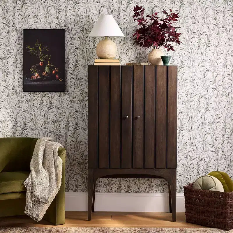 Palma 2 Door Cabinet With Panel Doors Dark Brown - Threshold™ designed with Studio McGee: Hardwood Frame, 2 Adjustable Shelves