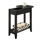 Breighton Home Harper End Table with Flip Top Storage and Lower Shelf Black