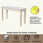 Java Console Table with 2 Drawers Unfinished - International Concepts