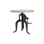 Carolina Living Emma Adjustable Crank Accent Table Natural Driftwood/Aged Iron: 30 Day Warranty, Mango Wood Top, Iron Frame