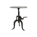 Carolina Living Emma Adjustable Crank Accent Table Natural Driftwood/Aged Iron: 30 Day Warranty, Mango Wood Top, Iron Frame