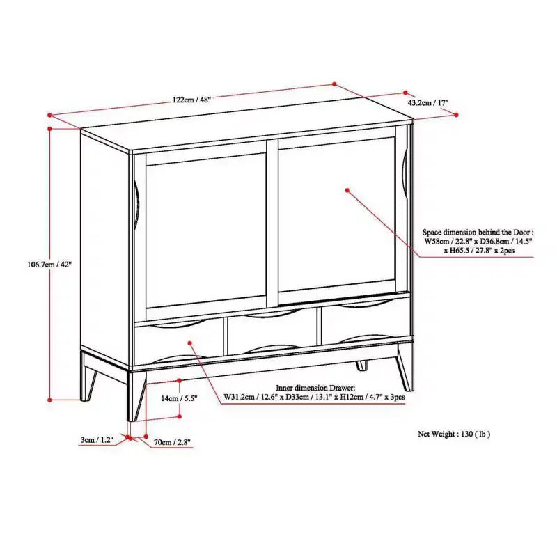 Mobiletto contenitore WyndenHall Pearson Medium Marrone Teak