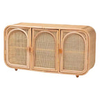 bali & pari Evania Natural Rattan 3 Door Storage Cabinet Natural
