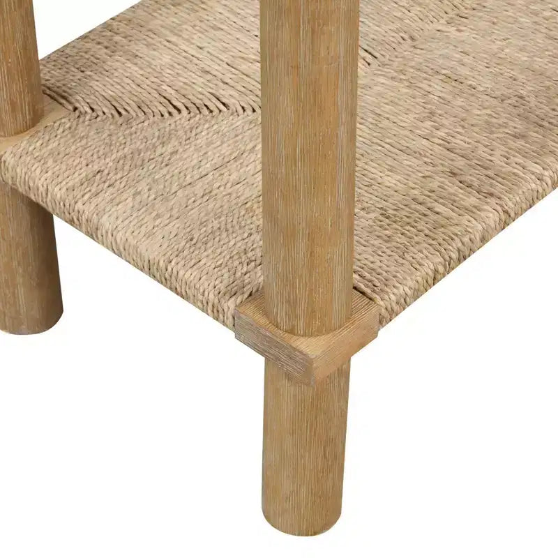 Nathan James Set of 2 Beacon Seagrass Console Tables Light Brown