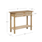 Nathan James Set of 2 Beacon Seagrass Console Tables Light Brown