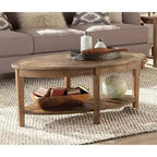 Alaterre Revive 48-inch Oval Coffee Table with Storage Shelf for Living Room Décor, Natural