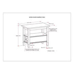 Tavolino stretto Norfolk marrone carbone anticato - WyndenHall: legno di pino, 1 cassetto, ripiano aperto, altezza 50,8 cm