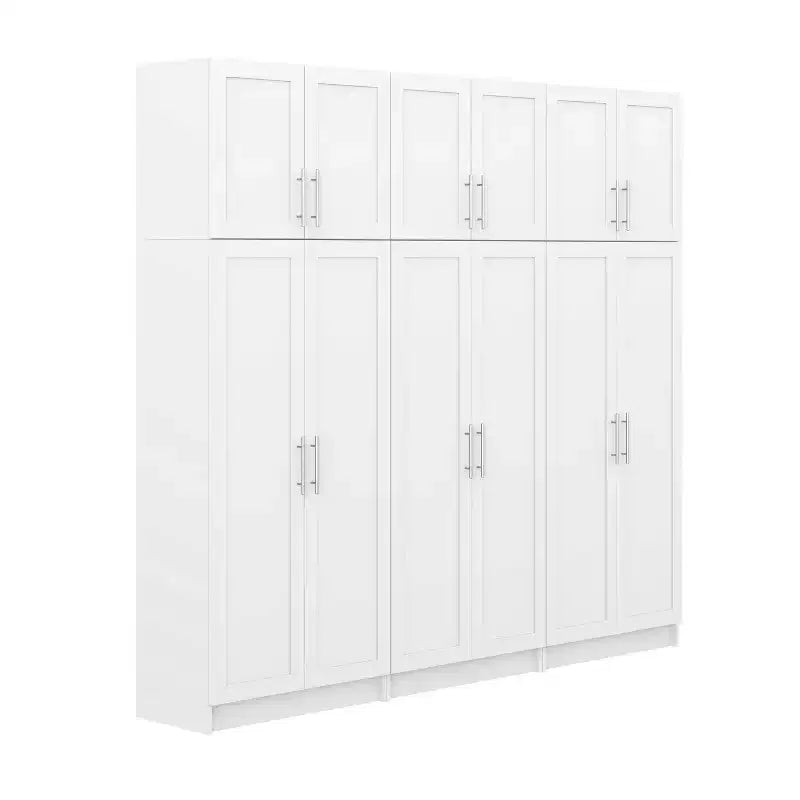 Prepac 6pc Elite Storage Cabinet Set with Panel Doors White