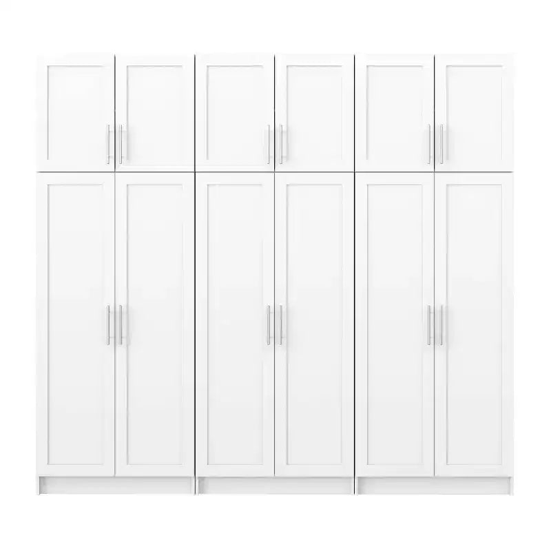 Prepac 6pc Elite Storage Cabinet Set with Panel Doors White