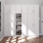 Prepac 6pc Elite Storage Cabinet Set with Panel Doors White
