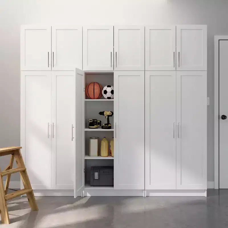 Prepac 6pc Elite Storage Cabinet Set with Panel Doors White