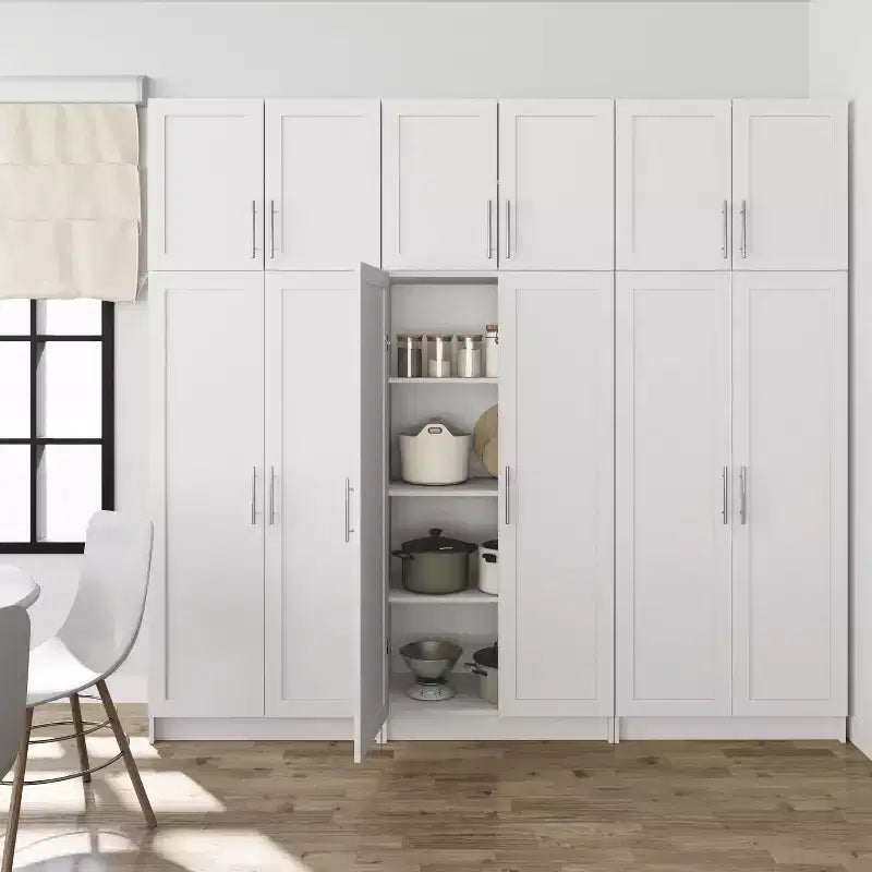 Prepac 6pc Elite Storage Cabinet Set with Panel Doors White