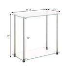 Breighton Home Designs2Go Classic Glass 2 Tier Chairside End Table in Glass/Chrome