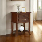 Breighton Home Sydney 2 Drawer End Table with Shelf in Espresso