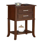 Breighton Home Sydney 2 Drawer End Table with Shelf in Espresso