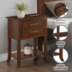 Breighton Home Sydney 2 Drawer End Table with Shelf in Espresso