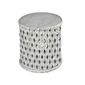 Samir Round End Table Alabaster: Steve Silver Co., No Assembly, Tray Top, Wood, Heathered White