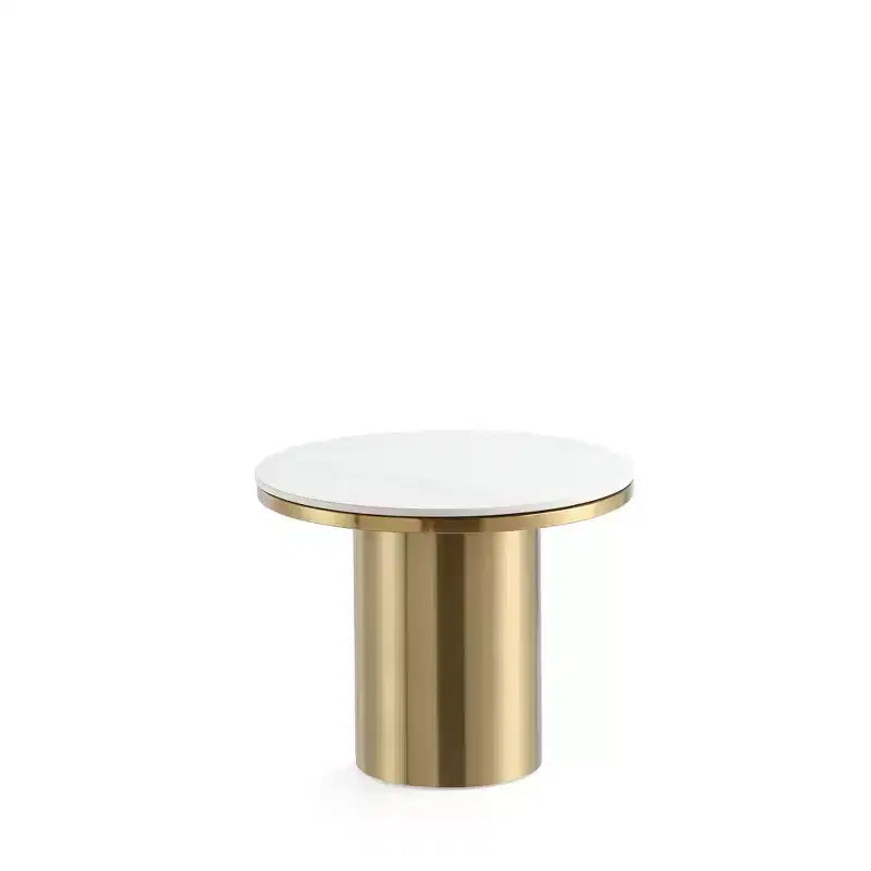 Manhattan Comfort Glenn Set 2 Pezzi Tavolino da Caffè e Tavolino Laterale Oro