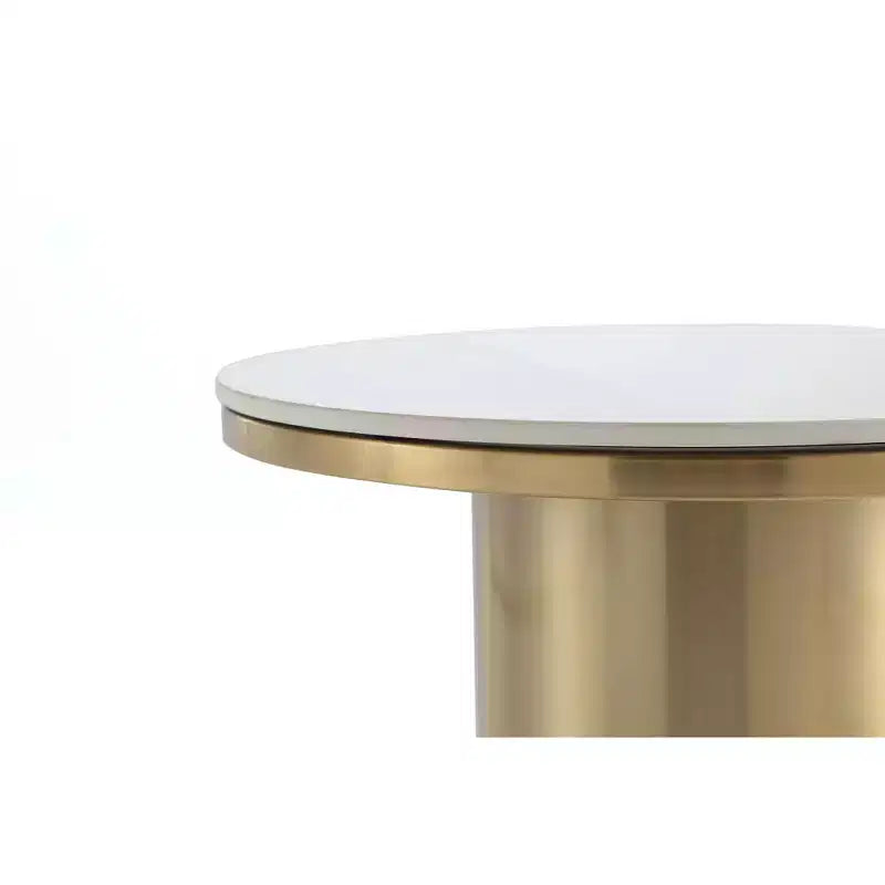 Manhattan Comfort Glenn Set 2 Pezzi Tavolino da Caffè e Tavolino Laterale Oro