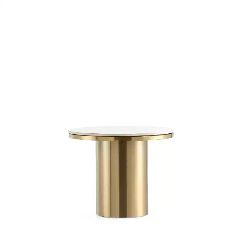 Manhattan Comfort Glenn Set 2 Pezzi Tavolino da Caffè e Tavolino Laterale Oro