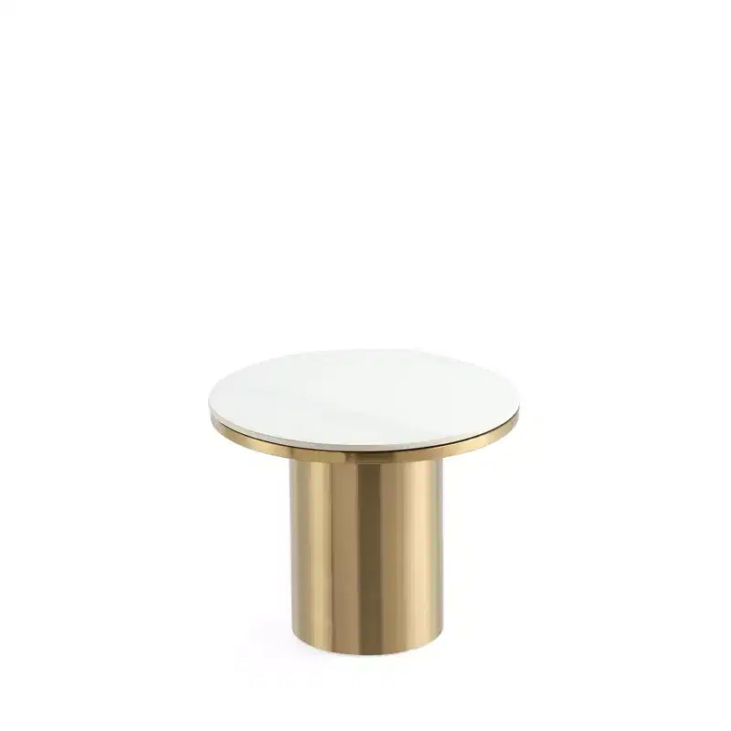 Manhattan Comfort Glenn Set 2 Pezzi Tavolino da Caffè e Tavolino Laterale Oro