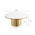Manhattan Comfort Glenn Set 2 Pezzi Tavolino da Caffè e Tavolino Laterale Oro
