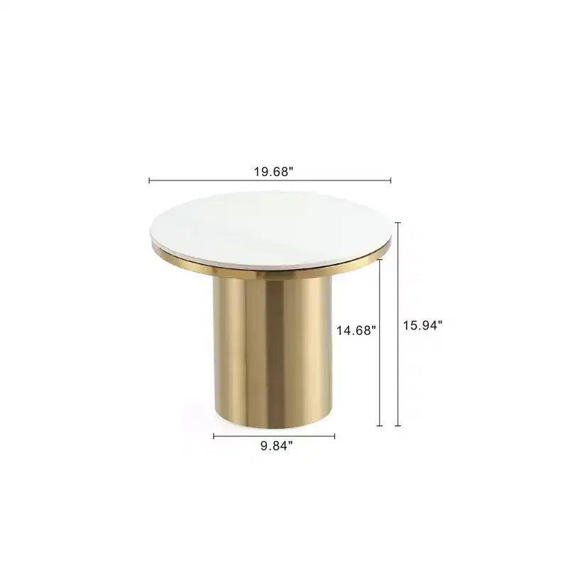 Manhattan Comfort Glenn Set 2 Pezzi Tavolino da Caffè e Tavolino Laterale Oro