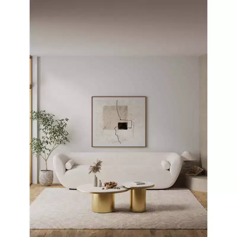 Manhattan Comfort Glenn Set 2 Pezzi Tavolino da Caffè e Tavolino Laterale Oro