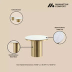 Manhattan Comfort Glenn Set 2 Pezzi Tavolino da Caffè e Tavolino Laterale Oro