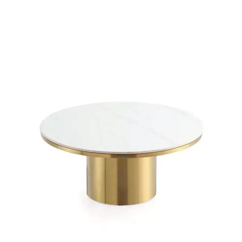 Manhattan Comfort Glenn Set 2 Pezzi Tavolino da Caffè e Tavolino Laterale Oro