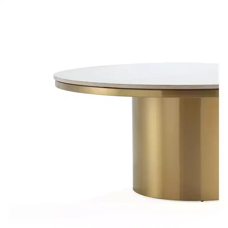 Manhattan Comfort Glenn Set 2 Pezzi Tavolino da Caffè e Tavolino Laterale Oro