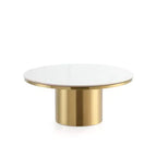 Manhattan Comfort Glenn Set 2 Pezzi Tavolino da Caffè e Tavolino Laterale Oro