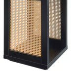 Breighton Home Northfield Admiral Weave End Table with Shelf in Black/Beige Barley