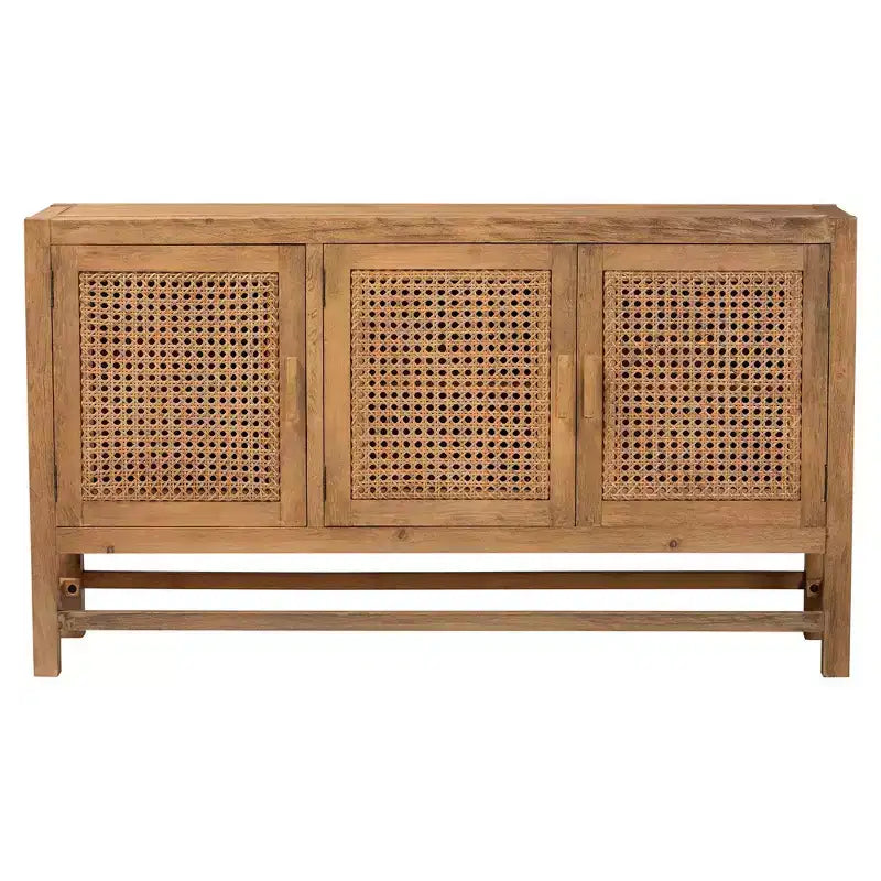 bali & pari Sibu Rattan and Reclaimed Wood Cabinet Natural/Natural Brown