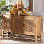 bali & pari Sibu Rattan and Reclaimed Wood Cabinet Natural/Natural Brown
