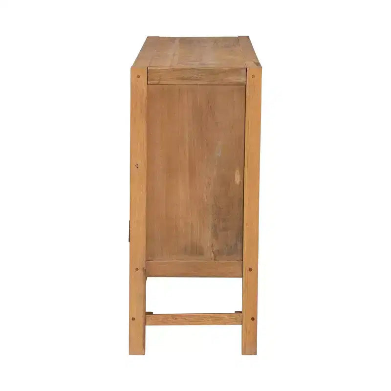 bali & pari Sibu Rattan and Reclaimed Wood Cabinet Natural/Natural Brown