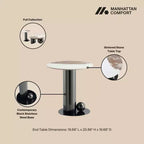 Manhattan Comfort Laurel 2pc Coffee Table and End Table Set Black