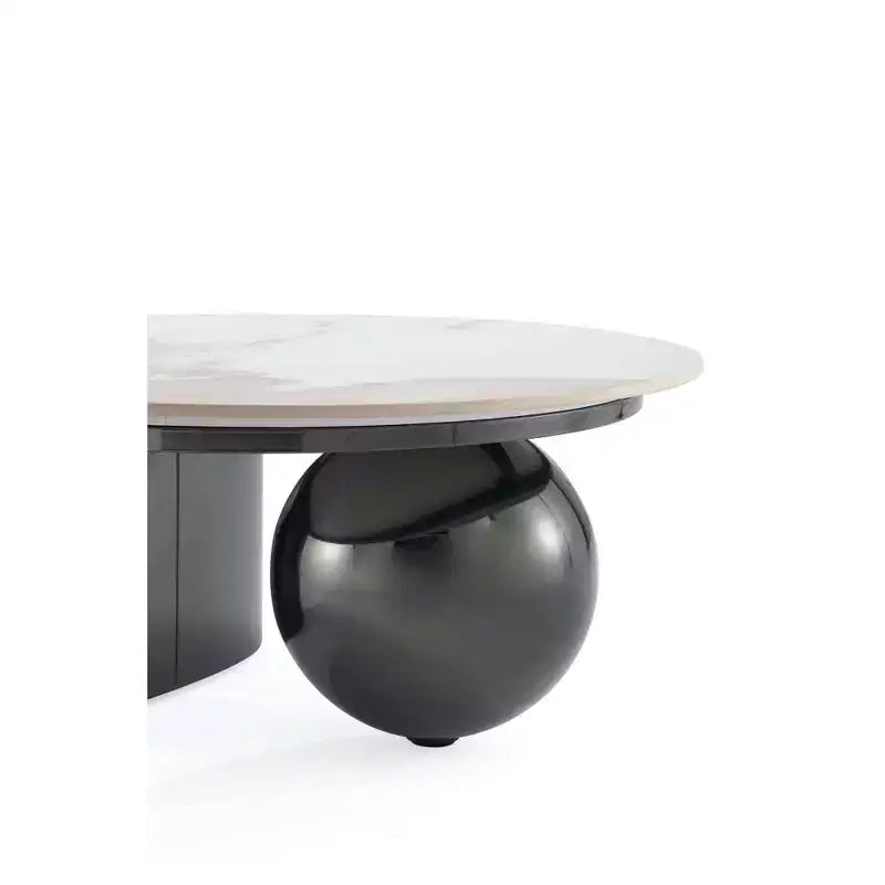 Manhattan Comfort Laurel 2pc Coffee Table and End Table Set Black