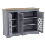 Festivo 45" Vintage Storage Accent Buffet Sideboard Cabinet Gray