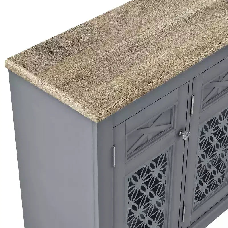Festivo 45" Vintage Storage Accent Buffet Sideboard Cabinet Gray