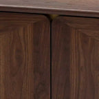 Graceland 2 Drawer Wooden Coffee Table Walnut Brown/Gold - Baxton Studio: Mid-Century Storage, Rectangular Shape