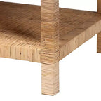 bali & pari Kalimantan Rattan and Mahogany Wood Rectangle Coffee Table Light Honey