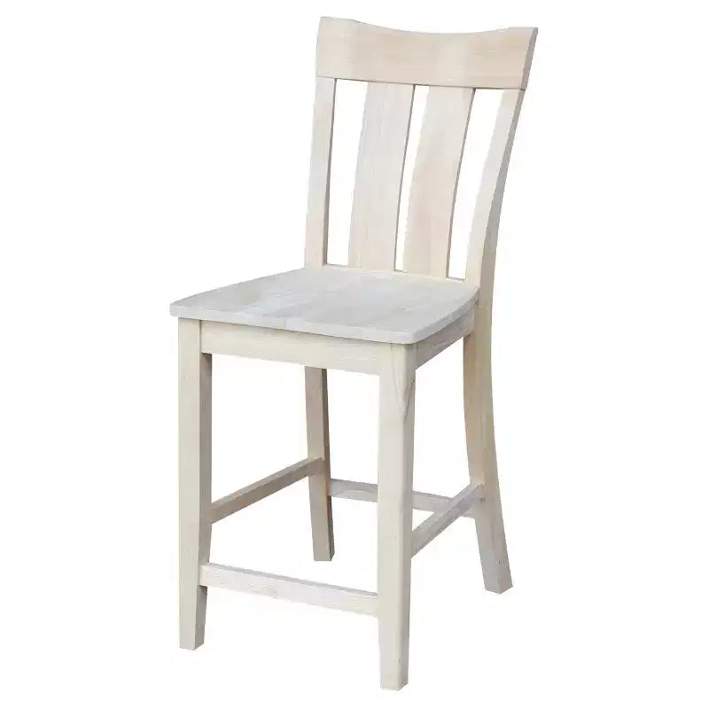 Sgabello da bancone Ava 24" (altezza bancone) non verniciato - International Concepts: Legno massello, Seduta quadrata