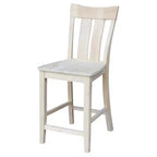 Sgabello da bancone Ava 24" (altezza bancone) non verniciato - International Concepts: Legno massello, Seduta quadrata
