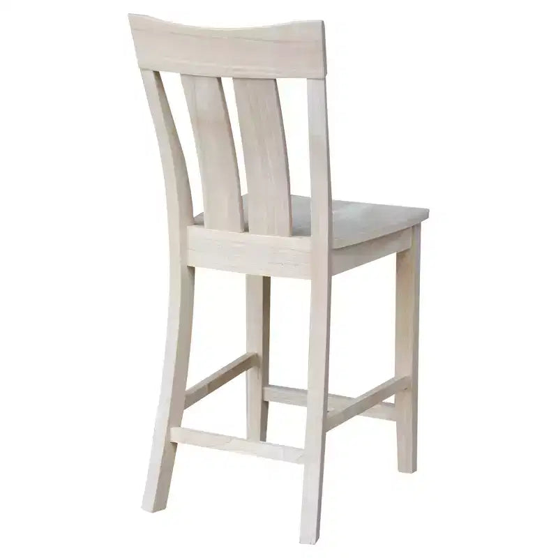 Sgabello da bancone Ava 24" (altezza bancone) non verniciato - International Concepts: Legno massello, Seduta quadrata