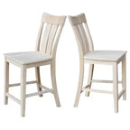 Sgabello da bancone Ava 24" (altezza bancone) non verniciato - International Concepts: Legno massello, Seduta quadrata