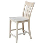 Sgabello da bancone Ava 24" (altezza bancone) non verniciato - International Concepts: Legno massello, Seduta quadrata