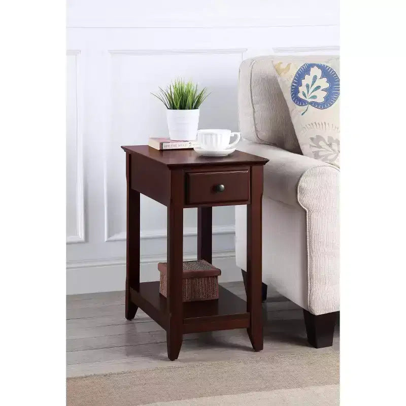 13" Bertie Accent Table Espresso Finish - Acme Furniture: Transitional Style, Open Storage, Wood Composite